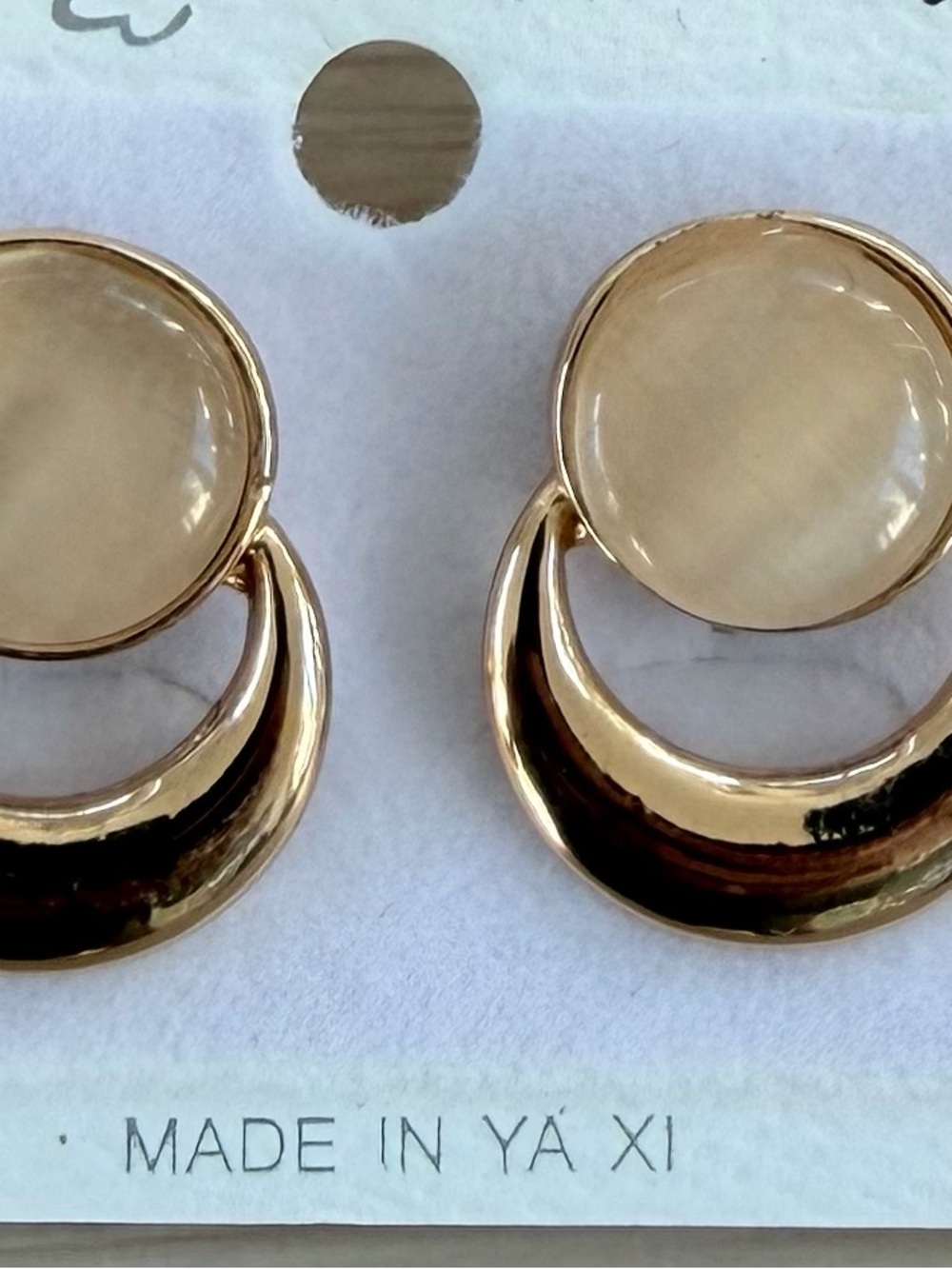 Gold-Tone Crescent Drop Earrings